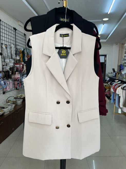 Double Breasted Sleeveless Blazer